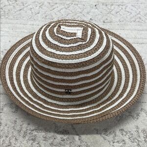 Callalan Resort Striped Brown and White Hat One Size